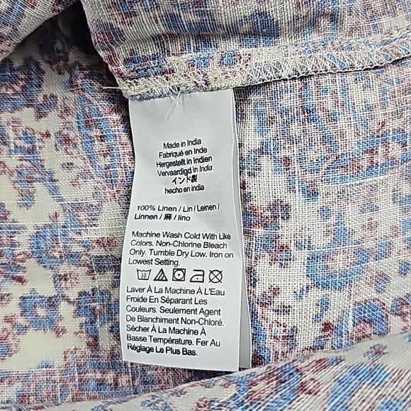 J. Crew‎ -243 NWT Sail Blue Floral Linen Fleur  Sleeveless Ruffled Top M - Picture 6 of 8